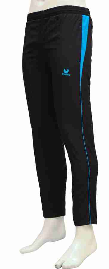 Fenta Sports Solid Men Black Blue Track Pants Buy Fenta Sports