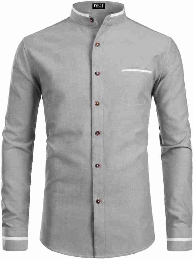 EVIQE Men Solid Casual Grey Shirt - Buy EVIQE Men Solid Casual