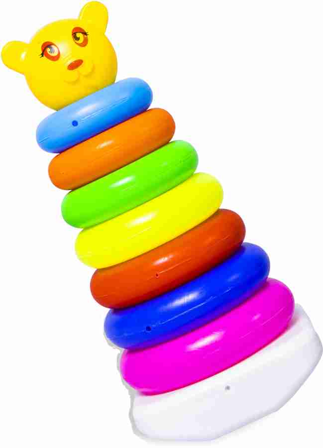 Nizomi Smiley Stacking Toys Coloring Large Teddy Rings for Kids 7