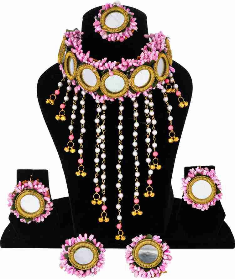Arihant Shop Fabric Pink Jewellery Set Price in India Buy Arihant Shop Fabric Pink Jewellery Set Online at Best Prices in India Flipkart