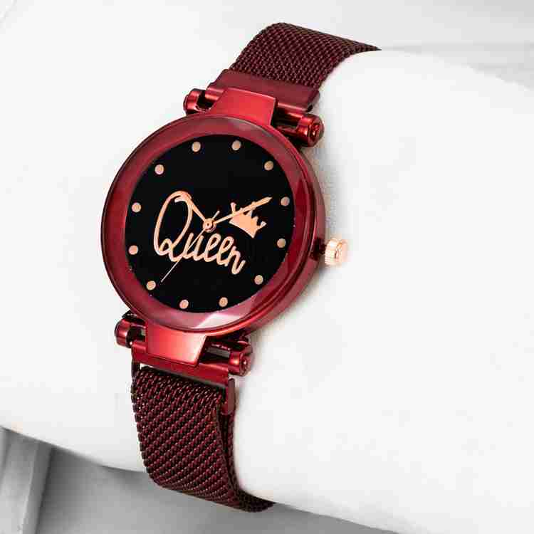 Styledose New Combo Of Red and Silver color Queen Magnet watch for Women s watch for girls Analog Watch For Women Buy Styledose New Combo Of Red and Silver color Queen