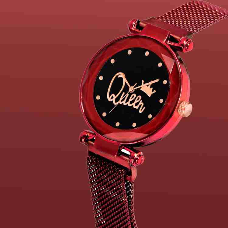 Styledose New Combo Of Red and Silver color Queen Magnet watch for Women s watch for girls Analog Watch For Women Buy Styledose New Combo Of Red and Silver color Queen
