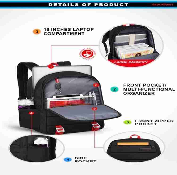 Aspensport 16 inch Laptop Backpack Grey Price in India Flipkart