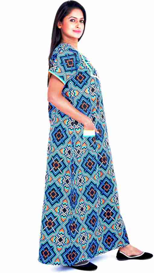 Pommys Women Nighty Buy Blue Pommys Women Nighty Online at Best