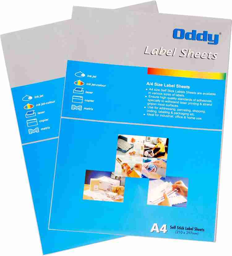 Oddy A4 Size Paper For Laser, Inkjet & Copiers 8 Label Sheet - 100 