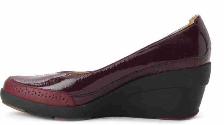 CLARKS Un Claudia Women Women Red Wedges Buy Wine Patent Color