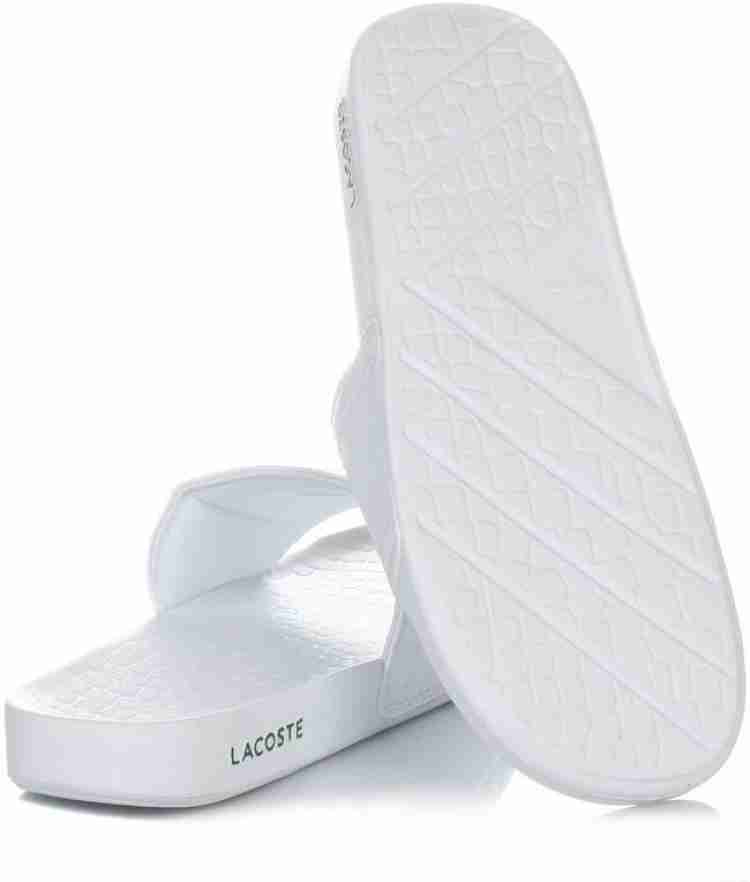 Mens white lacoste flip 2024 flops