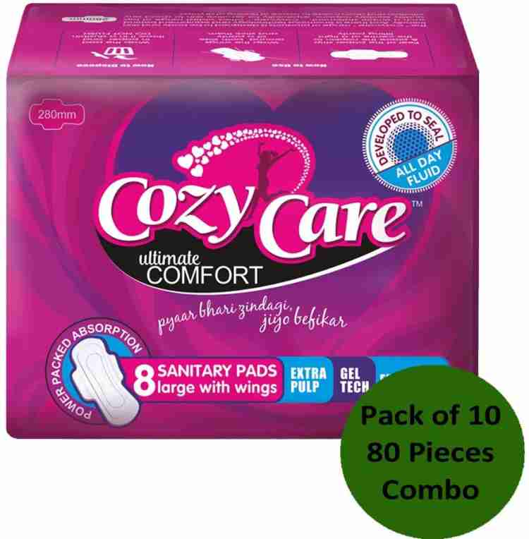 Cozy Care Ultimate Comfort Large Pack of 10 (80 Pads) Sanitary Pad, Buy  Women Hygiene products online in India