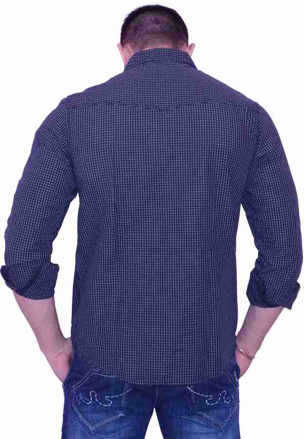 Hollister Men Checkered Casual White Black Shirt Buy Black