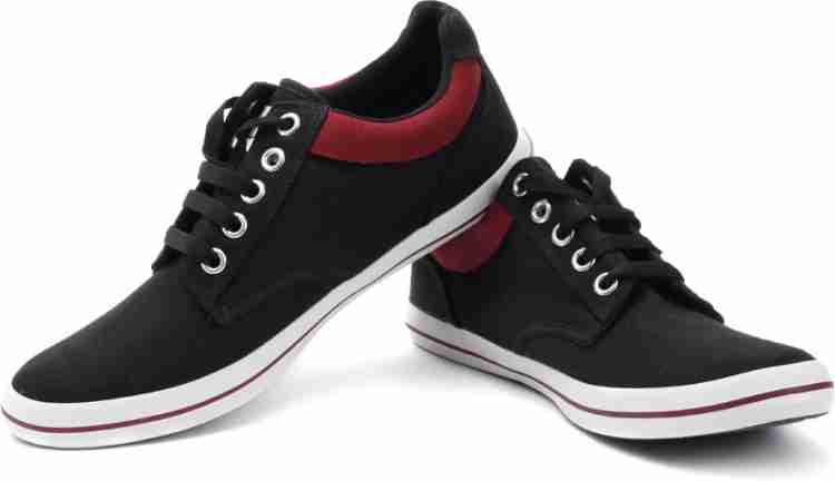 Mens black cheap and red converse