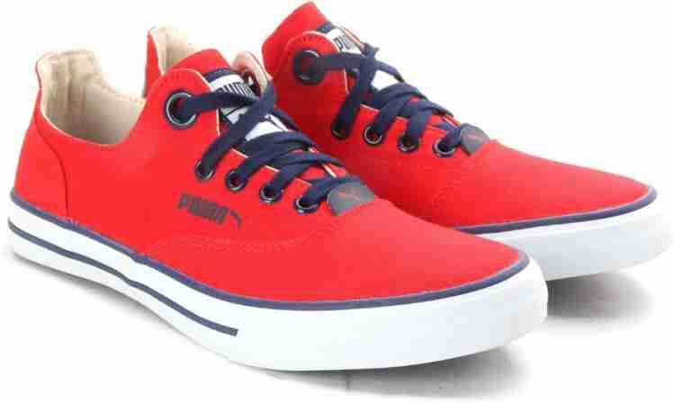 Puma canvas shop shoes red