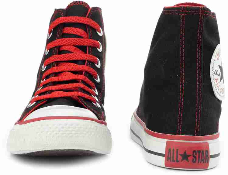 Black and red converse shoes sale