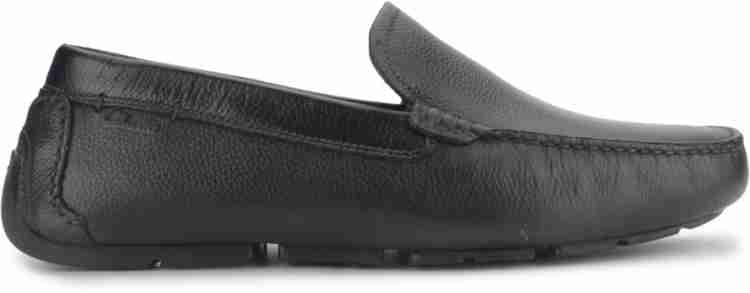 CLARKS Davont Drive Blk Tumbled Lea Casual Shoes For Men