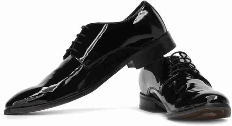RUOSH Patent Leather Club Shoes For Men Buy Black Color RUOSH