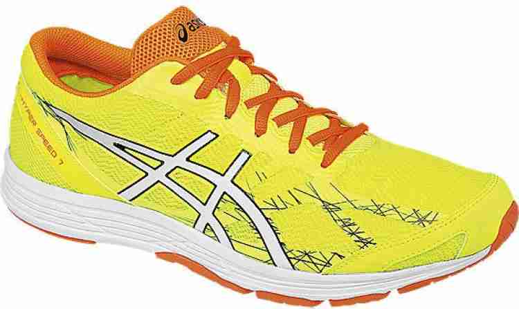 Asics GEL HYPER SPEED 7 Running Shoes For Men Buy FLASH YELLOW WHITE HOT ORANGE Color Asics GEL HYPER SPEED 7 Running Shoes For Men Online at Best Price Shop Online for Footwears in