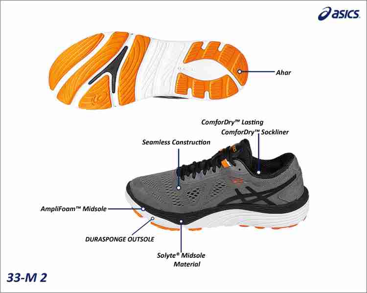 Asics 33 M 2 Men Running Shoes For Men Buy Hot Orange Carbon Black Color Asics 33 M 2 Men Running Shoes For Men Online at Best Price Shop Online for Footwears