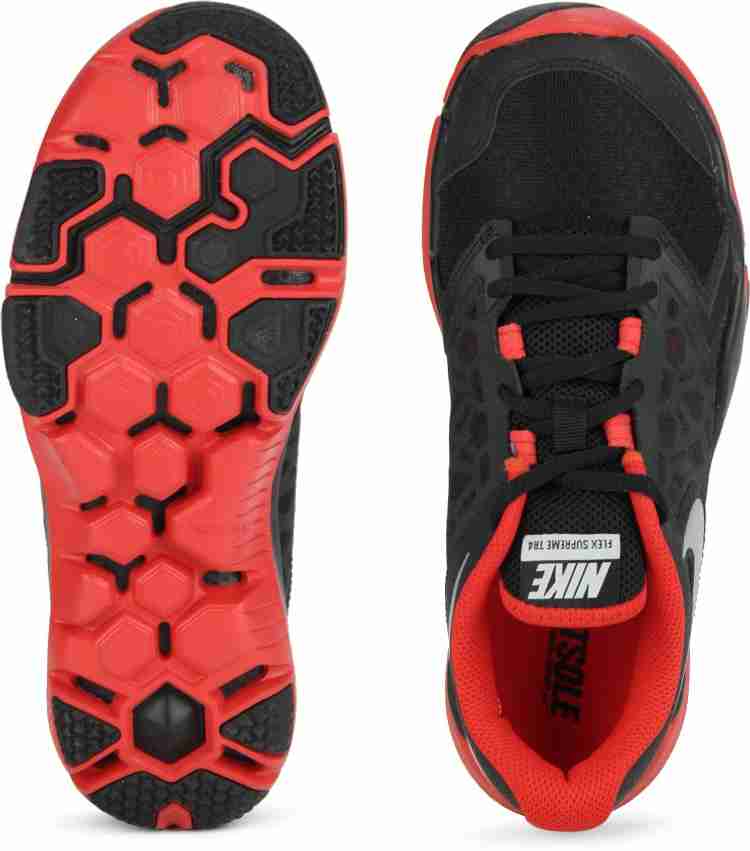 NIKE FLEX SUPREME TR 4 Training Shoes For Men Buy BLACK MTLC PLATINUM CHLLNG RED Color NIKE FLEX SUPREME TR 4 Training Shoes For Men Online at Best Price Shop Online for