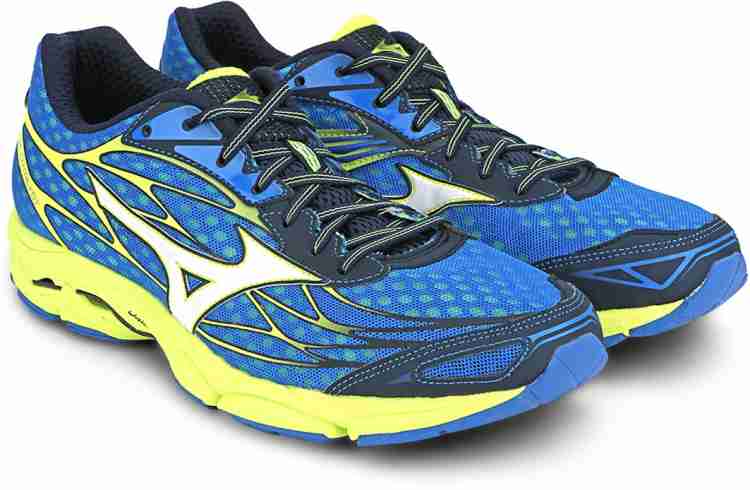 MIZUNO Wave Catalyst Running Shoes For Men Buy Directoire Blue White Safety Yellow Color MIZUNO Wave Catalyst Running Shoes For Men Online at Best Price Shop Online for Footwears in