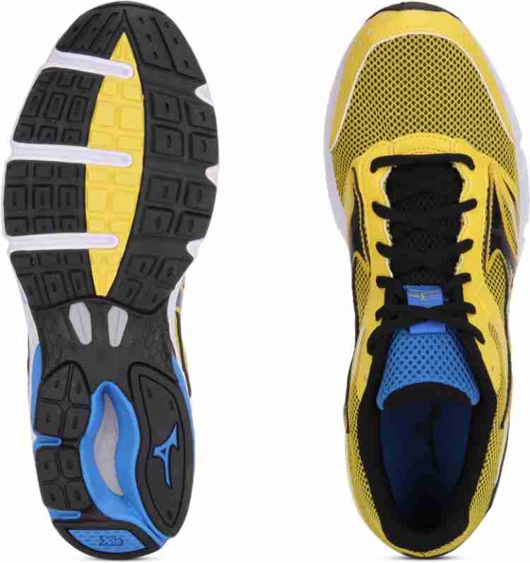 MIZUNO WAVE IMPETUS 3 Running Shoes For Men Buy Cyber Yellow Black Directoire Blue Color MIZUNO WAVE IMPETUS 3 Running Shoes For Men Online at Best Price Shop Online for Footwears in