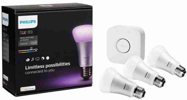 PHILIPS Hue White and Color Ambiance Starter A19 Kit with Smart