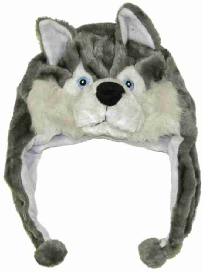 DDHQ Cute Animal Hat Plush Husky Timber Wolf Animal Winter Hat