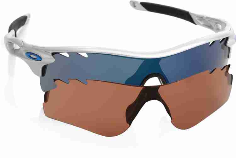 Buy OAKLEY RADARLOCK PATH Round Sunglass Blue For Men Online 