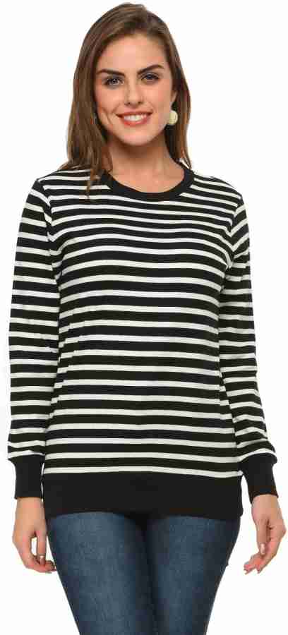 Black and white store striped sweatshirt womens