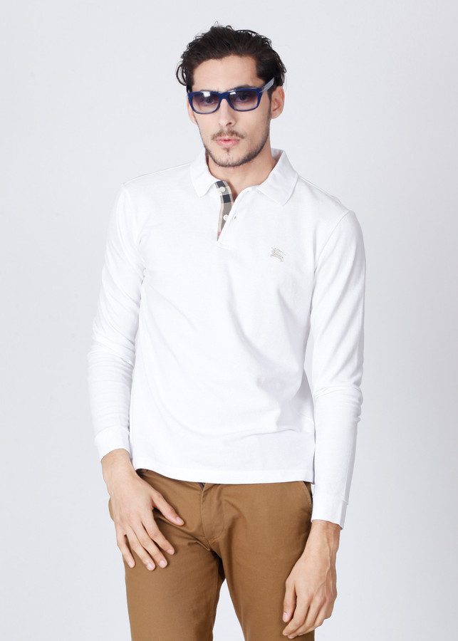 BURBERRY Solid Men Polo Neck White T-Shirt - Buy White BURBERRY Solid Men  Polo Neck White T-Shirt Online at Best Prices in India | Flipkart.com