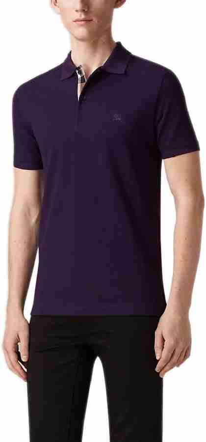 BURBERRY Solid Men Polo Neck Purple T Shirt Buy Purple BURBERRY Solid Men Polo Neck Purple T Shirt Online at Best Prices in India Flipkart