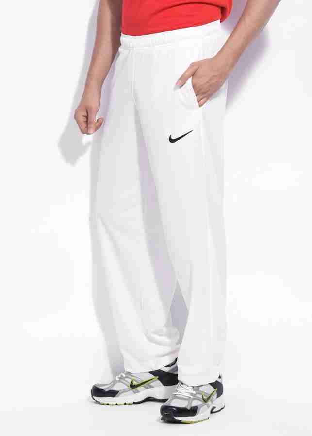 White nike online track pants