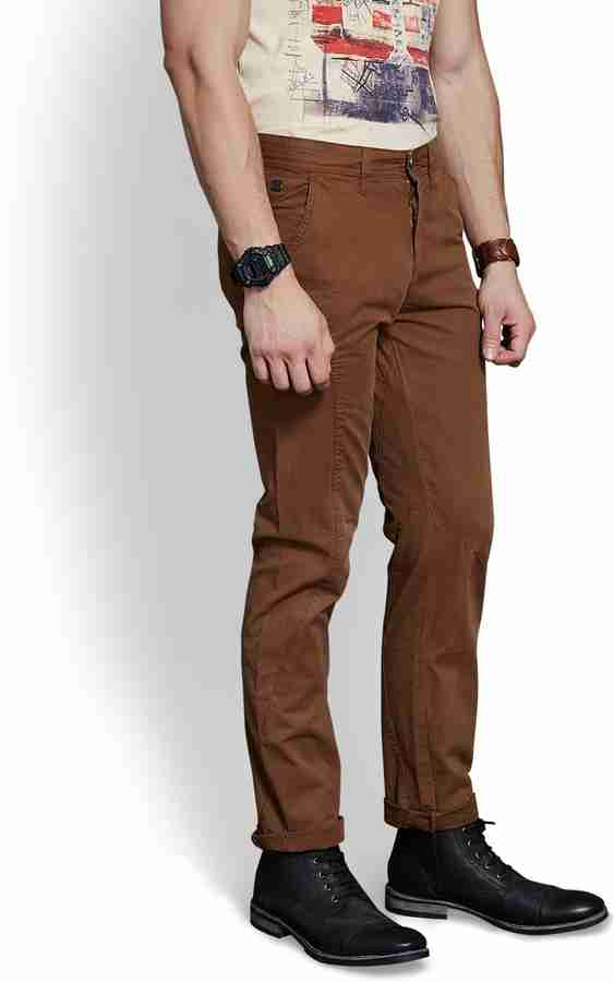 Route 66 Slim Fit Men Beige Trousers Buy Dark Beige Route 66