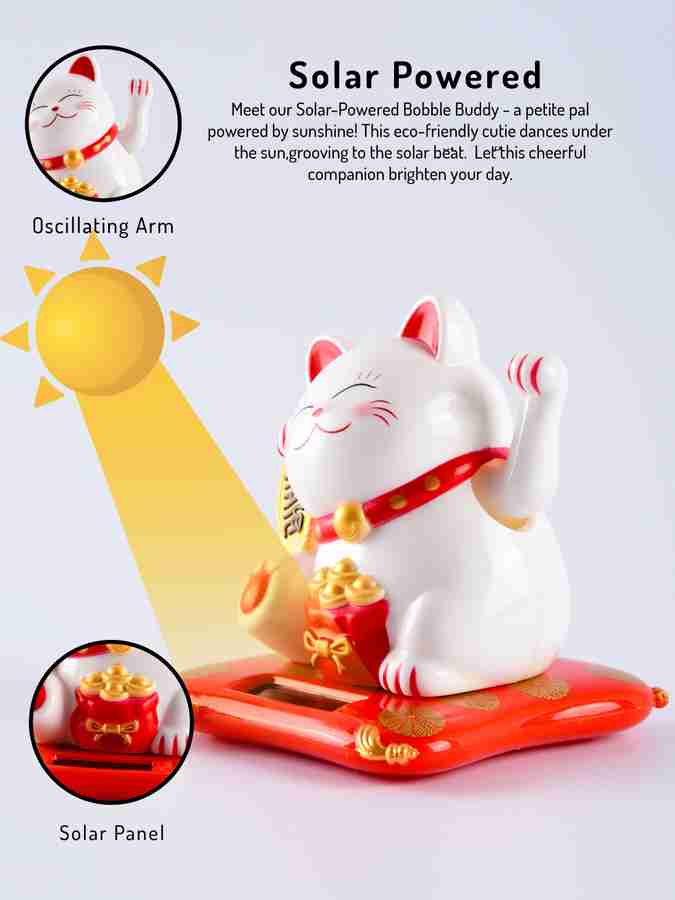 ComicSense Lucky Cat Waving Hand Solar Bobblehead Figures for Car Dashboard Home Decor Lucky Cat Waving Hand Solar Bobblehead Figures for Car Dashboard Home Decor Buy Fortune Solar Cat toys