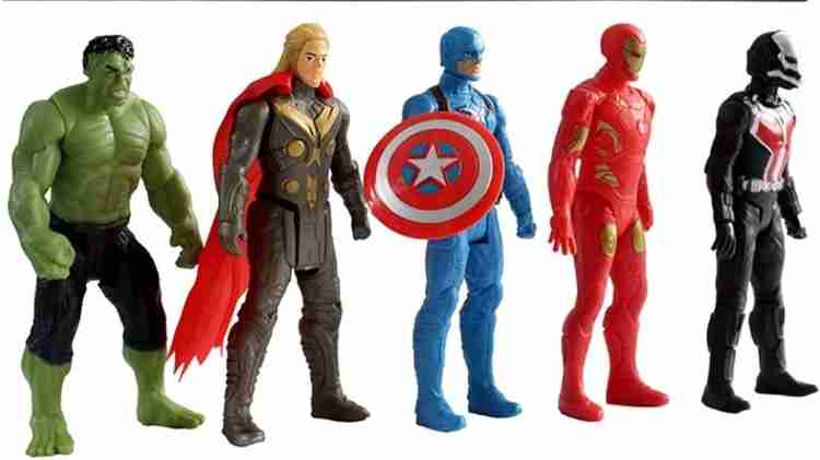 TTG Avengers Toys Set of 5 superhero with super Weapons Captain