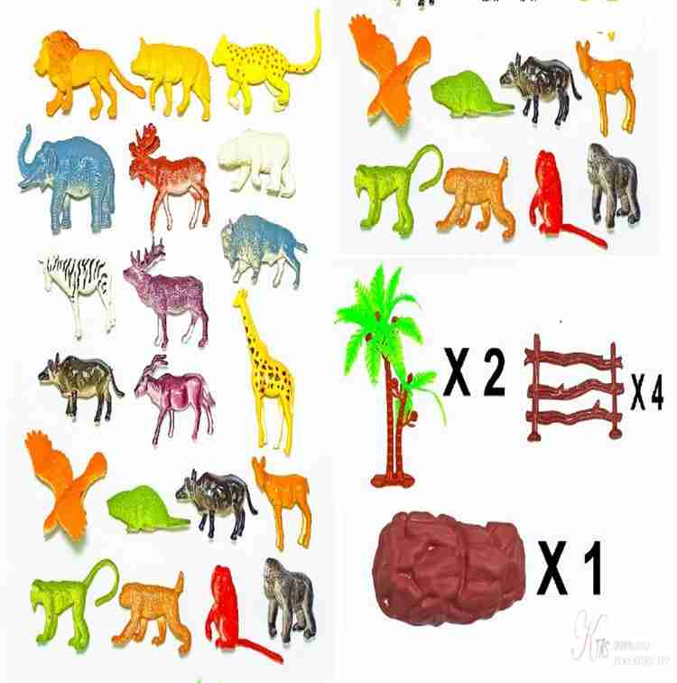 KTRS Mini Jungle Animals Figure Toys Realistic Wild Plastic Animal