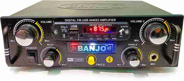 indtune BANJO 12000 Amplifier With Led Bluetooth Mic Usb Connectivity 160 W AV Control Amplifier Price in India Buy indtune BANJO 12000 Amplifier With Led Bluetooth Mic Usb Connectivity 160 W AV Contr...