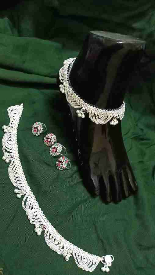 Silver payal on sale with bichiya