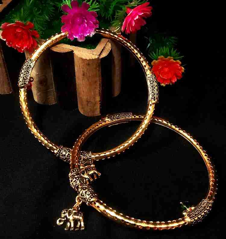 Stylewell 1 Pair Golden Alloy Ghungroo Leg Painjan Payal