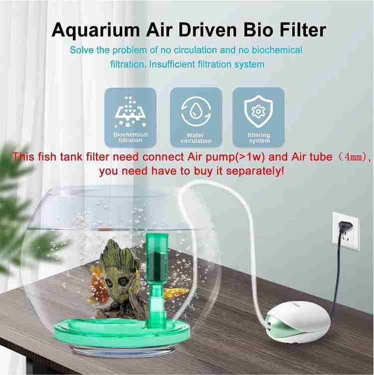 Fish bowl filter air pump top