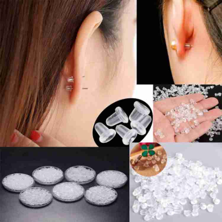 Honbom 250 Pcs Clear Silicone Earring Backs for Earring Studs Ear Tops for Women 250 Pcs Clear Silicone Earring Backs for Earring Studs Ear Tops for Women shop for Honbom products in