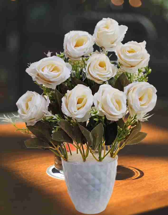 Artificial white roses store