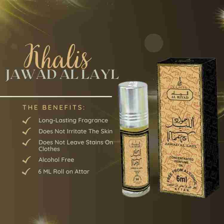 Khalis Jawad Al Layl 6 ML Roll On Attar Made in Dubai Floral Attar