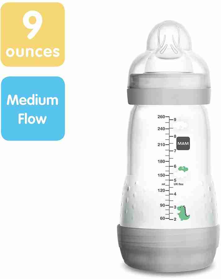 Mam Easy Start Anti-Colic Bottle, 9 Ounce (1-Count), Baby Essentials,  Medium Flow - 266 ml - ANTI-COLIC - Our vented base design releases liquid  slowly, reducing colic symptoms in 80%* of babies