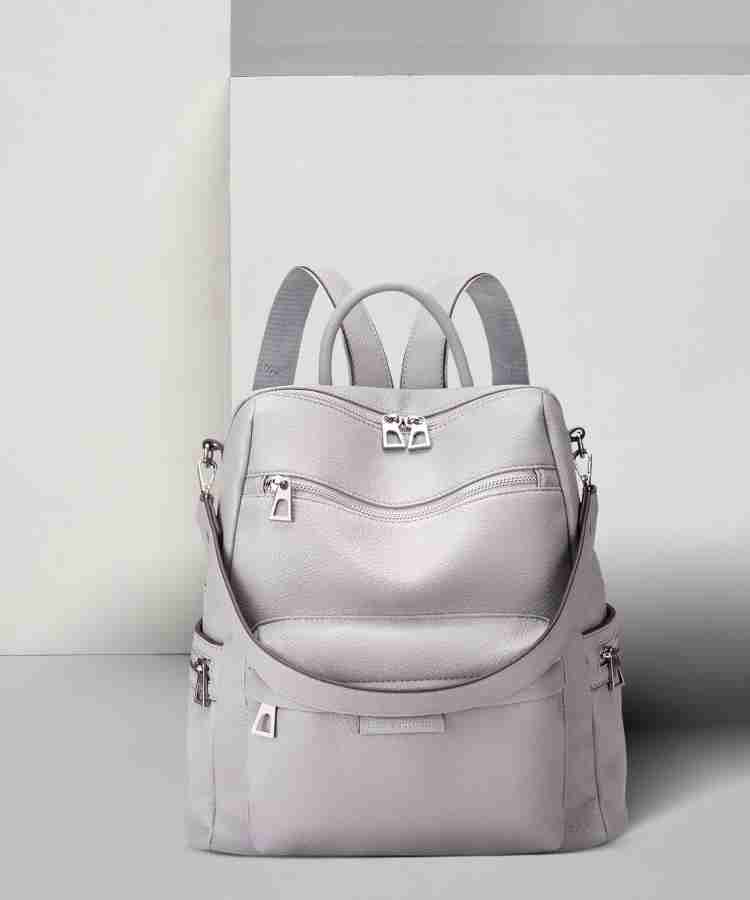 Grey backpack purse best sale