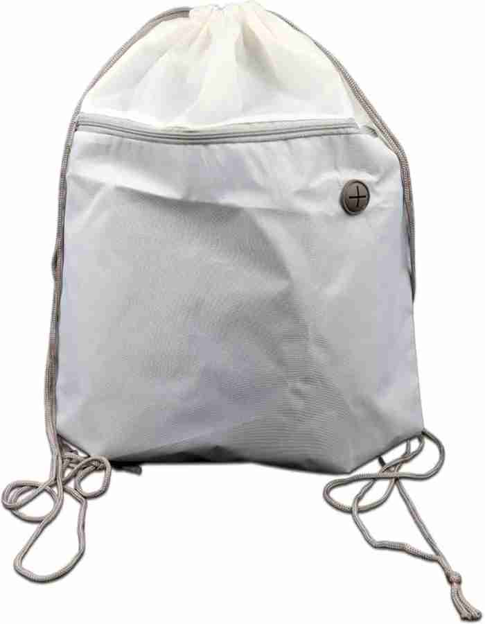 SEE INSIDE Draw String Bag Gym Sports Shoe Bag and Multi Utility Bag 0 L Backpack White Price in India Flipkart