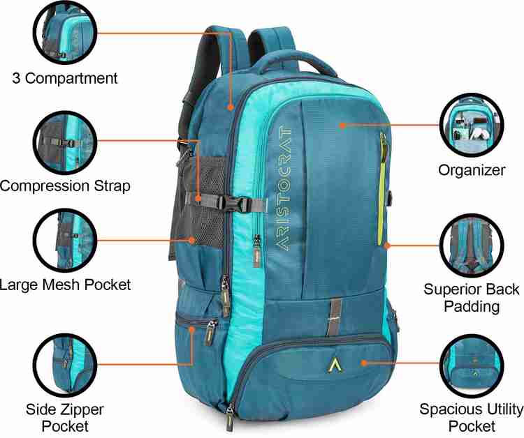 ARISTOCRAT Polyester 45L Peak 02 Rucksack H Teal Blue For Men Women 45 L Backpack Teal Price in India Flipkart