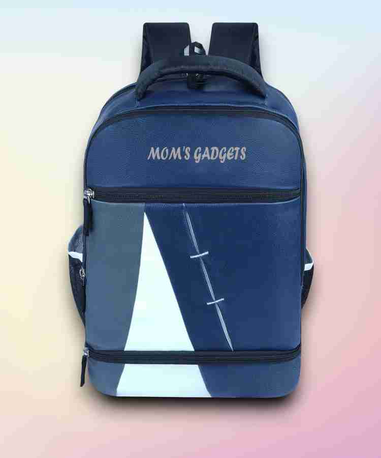 MOM S GADGETS Laptop Backpack Medium 30 L Waterproof Bag School Bag College Bag 30 L Laptop Backpack NavyBlue White Price in India Flipkart