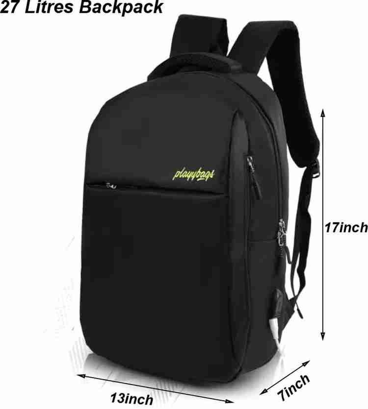 PLAYYBAGS Laptop College Office Bag With USB Charging Port Ace 35 L Laptop Backpack Black Price in India Flipkart