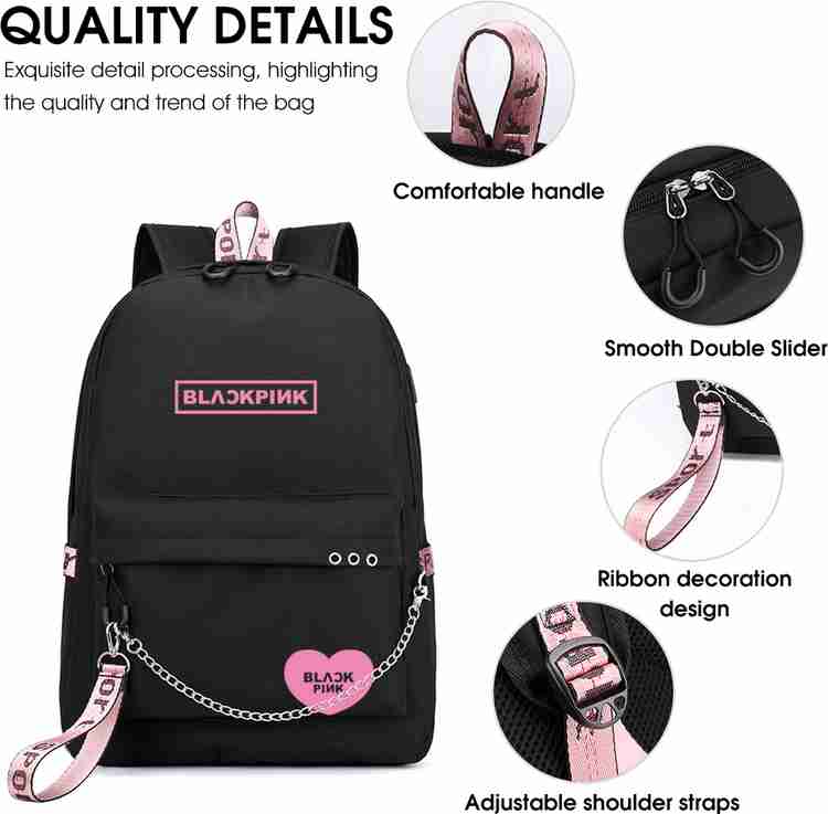 PALAY School Bags for Girls Blackpink Kpop Theme Prints School
