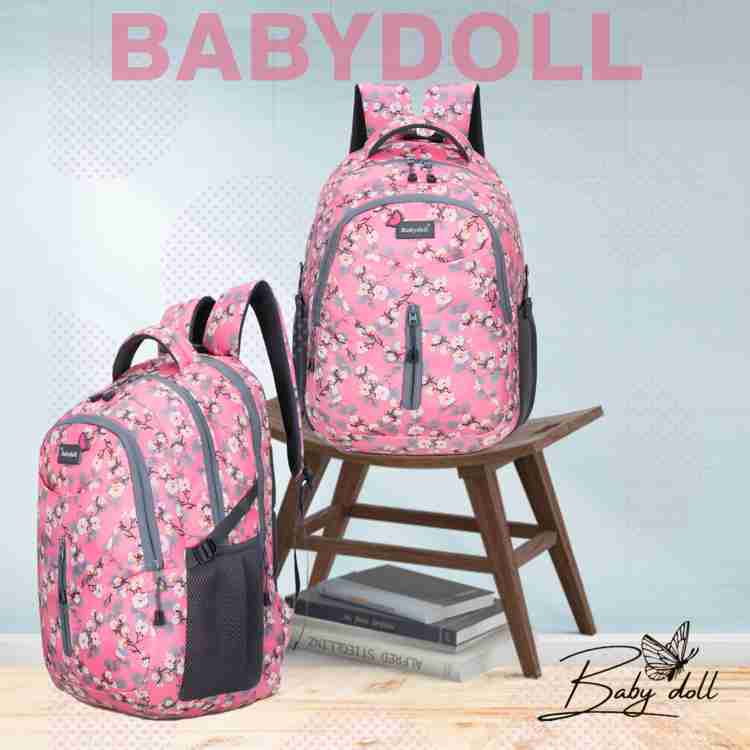 Babydoll School bag Collage Backpack Tuition Bag For Girls Women 17inch Waterproof Bag 45 L Backpack Pink Grey Price in India Flipkart