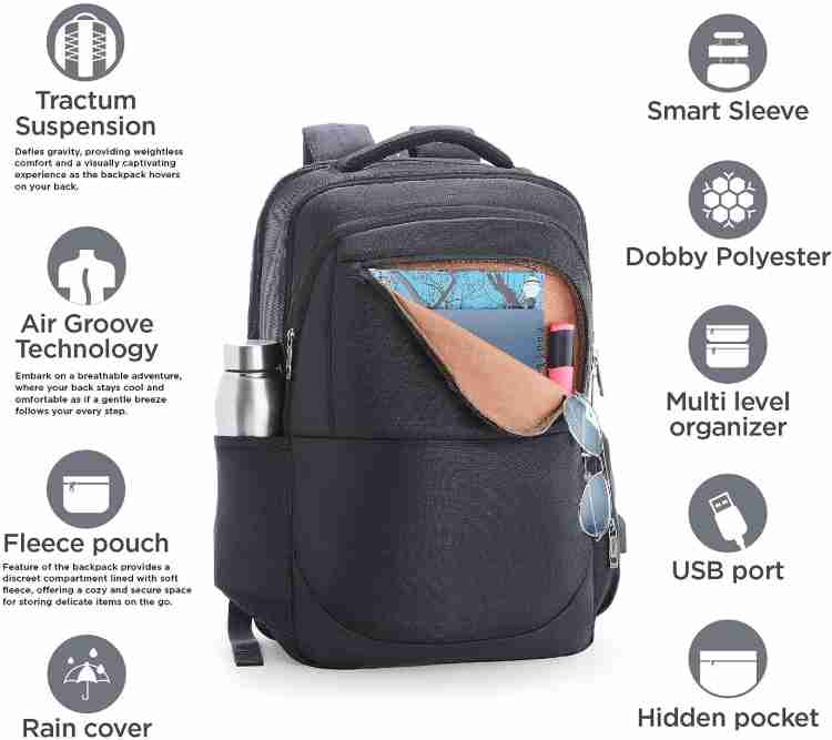 AMERICAN TOURISTER Segno Polyester Office Bag For Men Women 28 L Laptop Backpack Black Price in India Flipkart